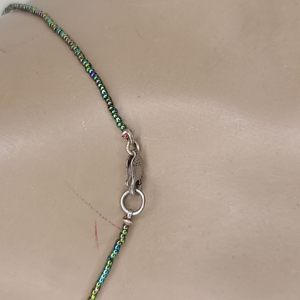 Choker Necklace Seed Beads Turquoise Chip Delicate Layering Piece Unique Jewelry - Picture 4 of 4